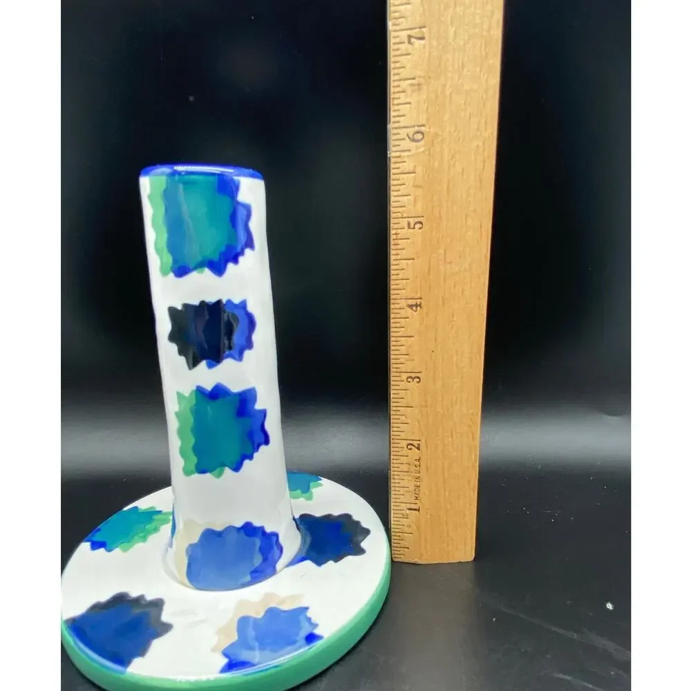 Blue White Motif‎ Emilia Taper Candle Holder Anthropologie Contemporary